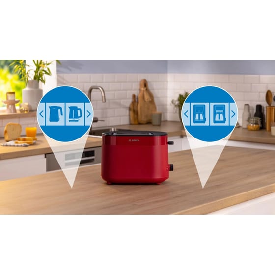 BOSCH COMPACT MYMOMENT TAT2M124 2 Θέσεων 950W Κόκκινο Φρυγανιέρα image 2