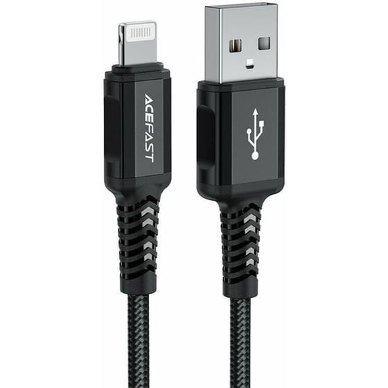 Καλώδιο δεδομένων Acefast C4-02 USB-A σε Lightning Braided 2.4A Apple Certified MFI 1.8m - Μαύρο image 1