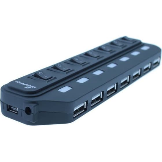 USB Hub MediaRange MRCS504 7-port - Μαύρο image 0