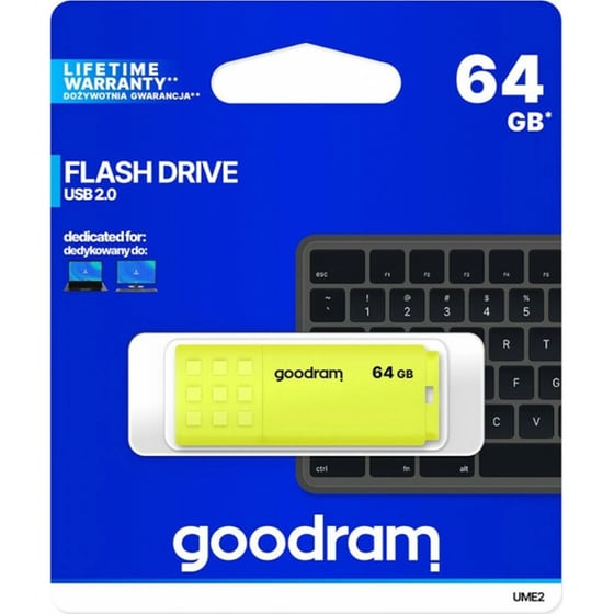 GoodRAM UME2 64GB USB 2.0 Stick Κίτρινο image 1