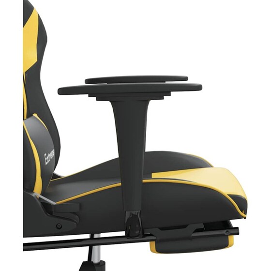 Καρέκλα Gaming VIDAXL 345459 με Υποπόδιο από Τεχνητό Δέρμα - Μαύρο image 8