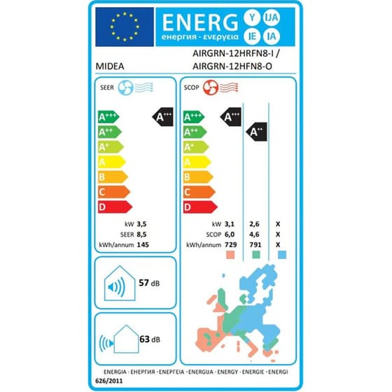 MIDEA AirGreen Κλιματιστικό Inverter 12.000 BTU A+++/A+++ με AI image 5
