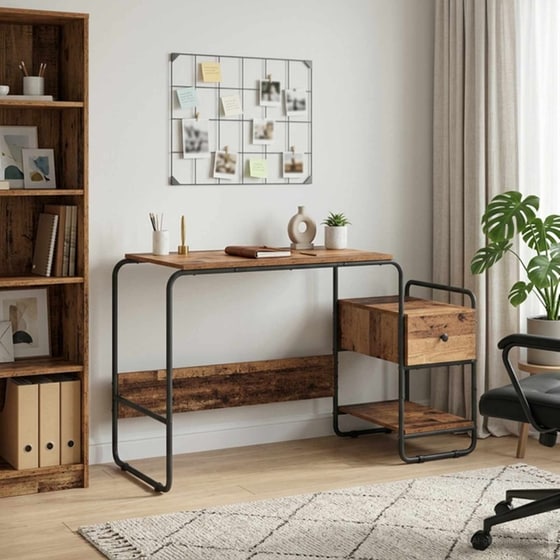 Γραφείο VidaXL με Αποθηκευτικό Χώρο 131,5x50x75,5 cm - Δρυς image 1