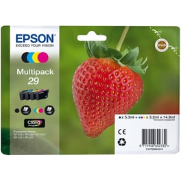 Epson 29 Κυανό / Ματζέντα / Κίτρινο / Μαύρο Πακέτο 4 Μελανιών Εκτυπωτή C13T29864010