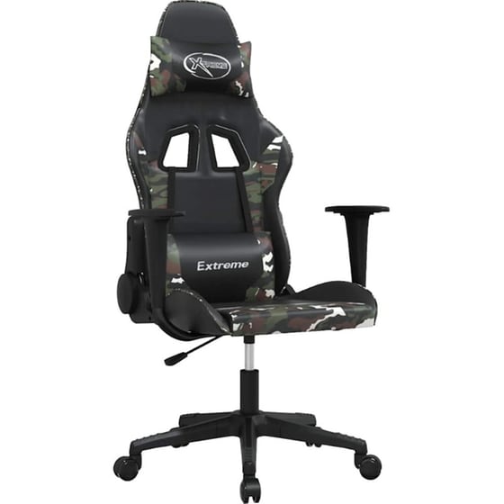 Καρέκλα Gaming VIDAXL 3143698 με Ρυθμιζόμενα Μπράτσα από Τεχνητό Δέρμα - Μαύρη image 0