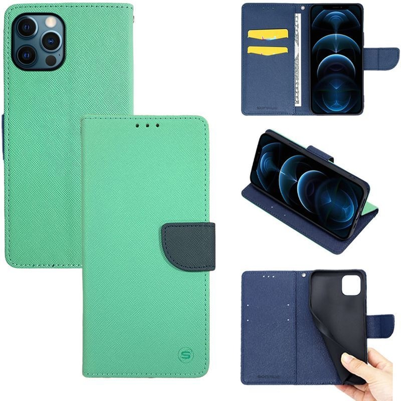 Θήκη Apple iPhone 12 Pro Max - Sonique Trend Book - Βεραμάν