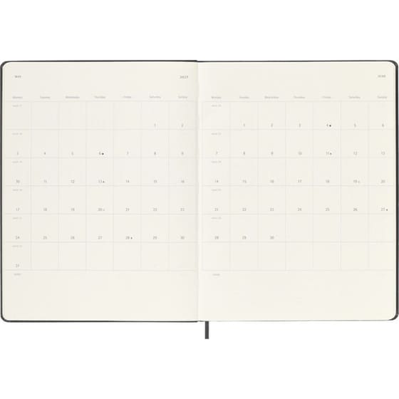 Ημερολόγιο Εβδομαδιαίο 2027 Moleskine 12M XL Hardcover Μαύρο image 1