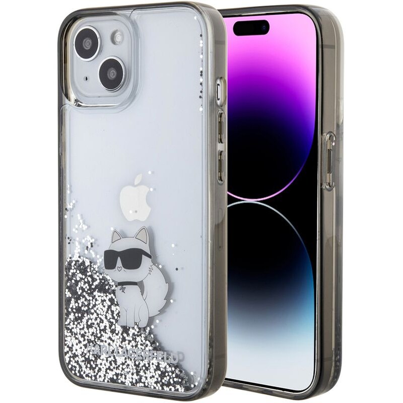 Θήκη Apple iPhone 15 - Karl Lagerfeld Back Cover Πλαστικό - Transparent/ Silver