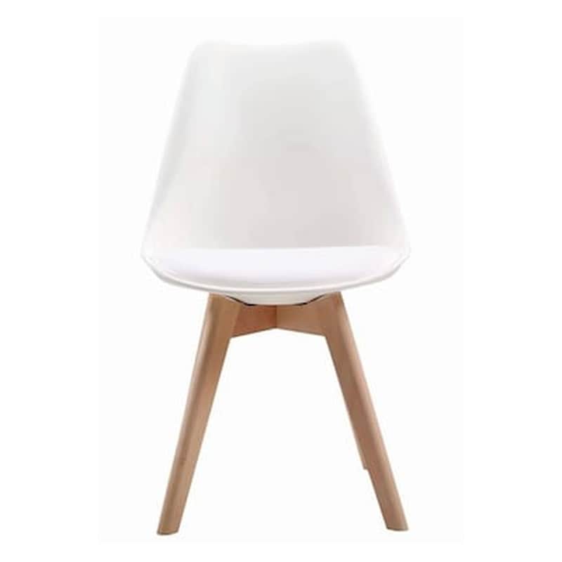 Καρέκλα Woodwell Pp/Δερματίνη Pu Με Ξύλινα Πόδια Σετ 4 Τμχ – Λευκό