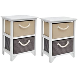 Κομοδίνο Vidaxl Από Ξύλο Παυλώνιας Και Mdf 2τμχ 35x27x48 cm - Πολύχρωμο