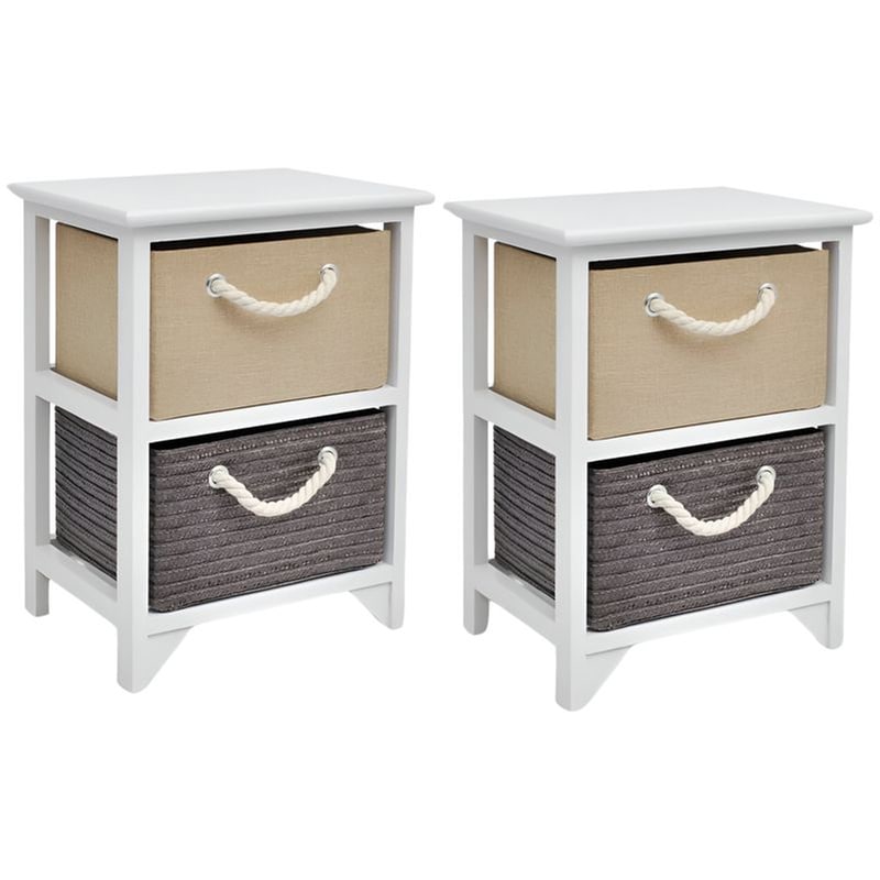 Κομοδίνο Vidaxl Από Ξύλο Παυλώνιας Και Mdf 2τμχ 35x27x48 cm - Πολύχρωμο VIDAXL