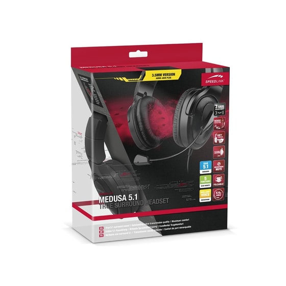 Speedlink Medusa XE 5.1 True Surround - Gaming Headset Μαύρο image 4