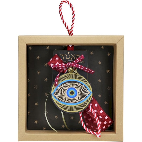 Κρεμαστό Χριστουγεννιάτικο Γούρι Τύχη - Ματάκι Χρυσό image 1