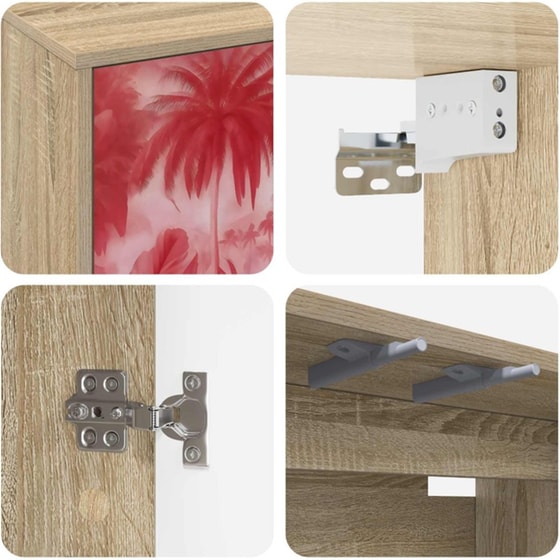 Έπιπλο Τηλεόρασης VidaXL AACHEN Επιτοίχιο 102 x 33 x 40 cm - Λευκό image 5