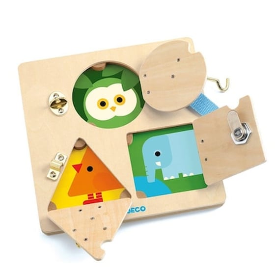 Djeco Εκπαιδευτικό Παιχνίδι "Μαθαίνω να Ανοιγοκλείνω Κλειδαριές Ζωάκια" (06213) image 0