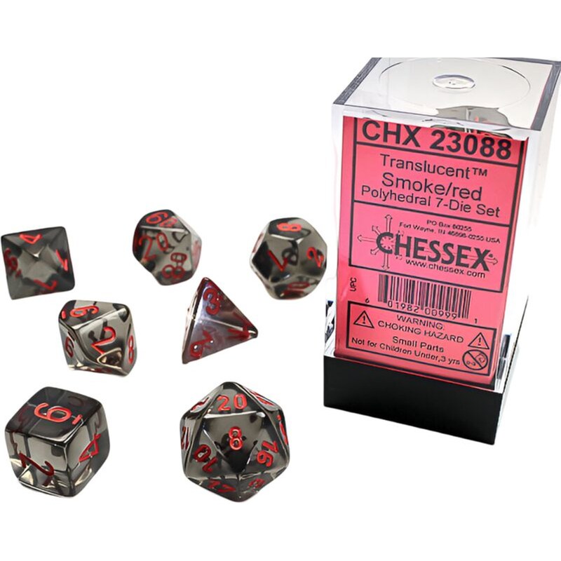 Chessex Translucent - Smoke/Red CHESSEX
