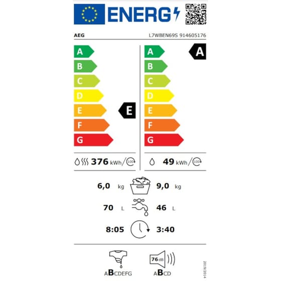 Πλυντήριο - Στεγνωτήριο Ρούχων AEG L7WBEN69S 9kg / 6kg 1.600 Στροφές - Λευκό image 8