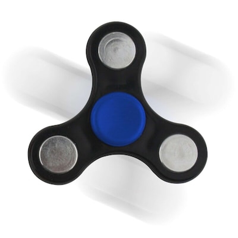 Οεμ Fidget Spinner Anti Stress Αγχολυτικό Πλαστικό Παιχνίδι Ανακούφισης Στρες Μαύρο Μπλέ