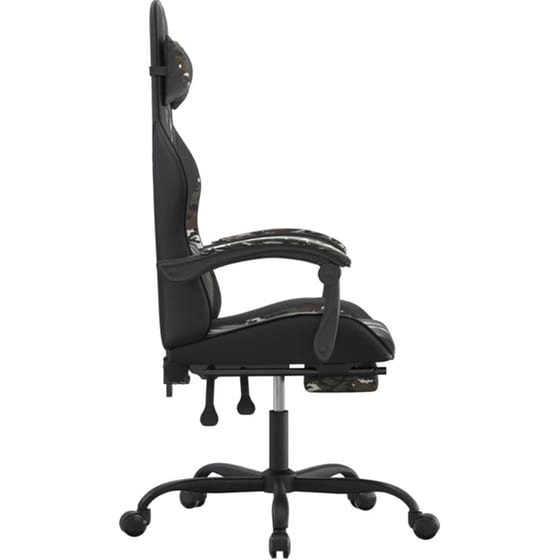 Καρέκλα Gaming VIDAXL 3143841 με Υποπόδιο από Τεχνητό Δέρμα - Μαύρο image 2