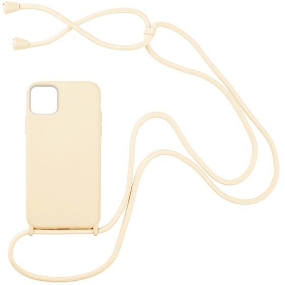 Θήκη Apple iPhone 11 Pro Max - My Colors CarryHang Θήκη Σιλικόνης με Κορδόνι - Μπεζ image 0