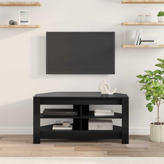 Έπιπλο Τηλεόρασης VidaXL Γωνιακό 102 x 40,5 x 45 cm - Μαύρο image 3