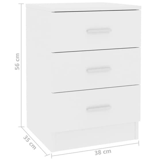 Κομοδίνo Vidaxl Από Μοριοσανίδα 2τμχ 38x35x56 cm - Λευκό image 4