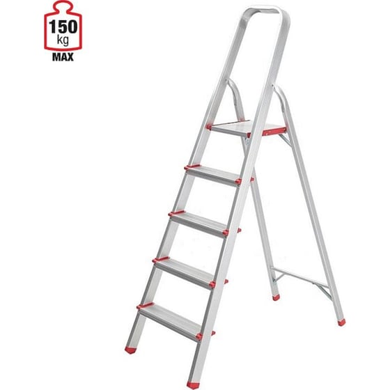 Vesta Σκάλα Aλουμινίου 4+1 Σκαλιά 44x80x147cm Αντοχής 150kg Βάρους 3.5kg image 1