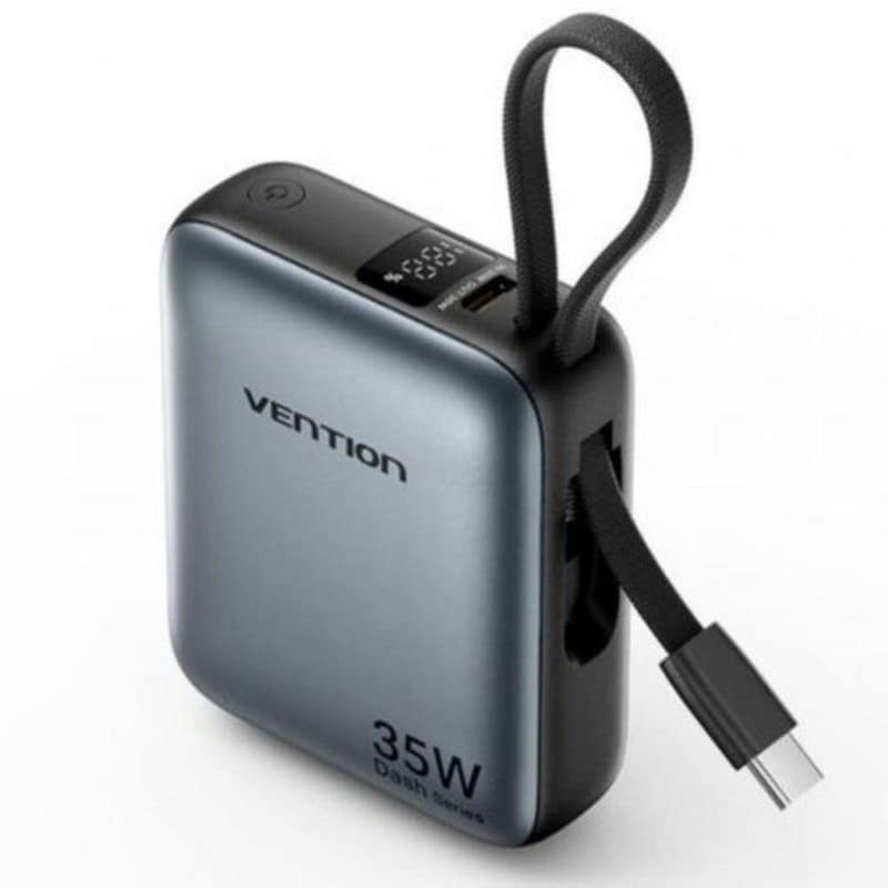 Powerbank Vention FHEH0 με ενσωματωμένο καλώδιο USB-C 10.000mAh 35W - Gray