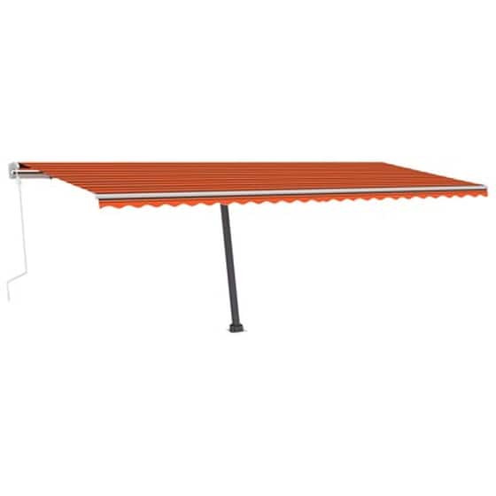 Τέντα Vidaxl Συρόμενη Χειροκίνητη με LED 600x300cm - Πορτοκαλί/Καφέ image 5