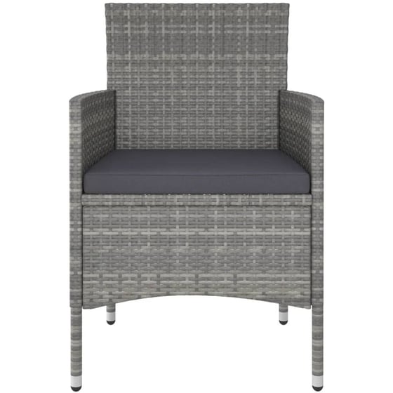 Σετ Τραπεζαρία Κήπου VidaXL από Συνθ. Ρατάν και Ψημένο Γυαλί 5Τμχ - Γκρι image 5