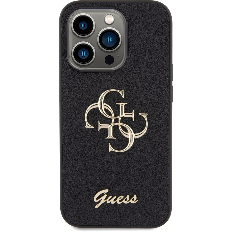 GUESS Guess Fixed Glitter 4g Logo Case Θήκη Προστασίας Από Σιλικόνη – Iphone 15 Pro (black – Guhcp15lhg4sgk)