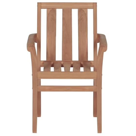 Vidaxl Καρέκλες Κήπου 2 Τεμ. Από Μασίφ Ξύλο Teak Με Μπορντό Μαξιλάρια image 4