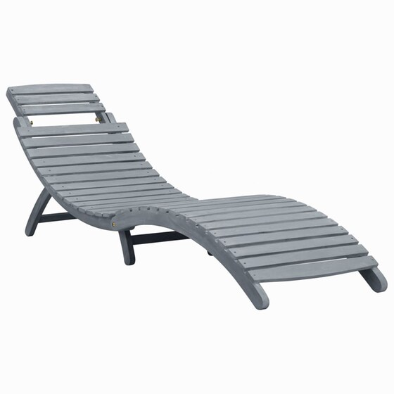 Ξαπλώστρα VidaXL από Μασίφ Ξύλο Ακακίας 190x60x51 cm - Γκρι/Κόκκινη image 1