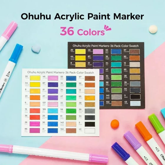 Μαρκαδόροι Σχεδίου Ohuhu Brush & Dot Acrylic (36 Τεμάχια) image 4