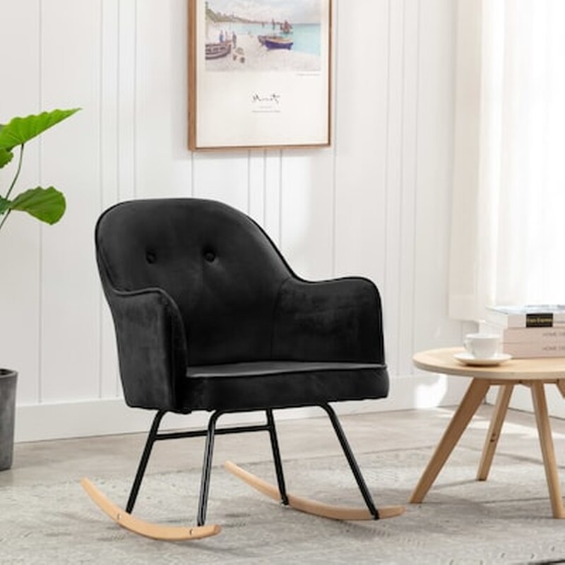 VIDAXL Πολυθρόνα VidaXL από Βελούδο - Μαύρο