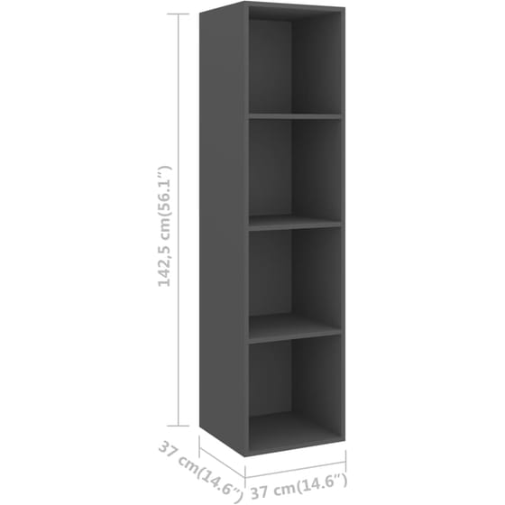 Έπιπλο Τηλεόρασης VidaXL Μοριοσανίδα 37x37x142.5cm - Γκρι image 8