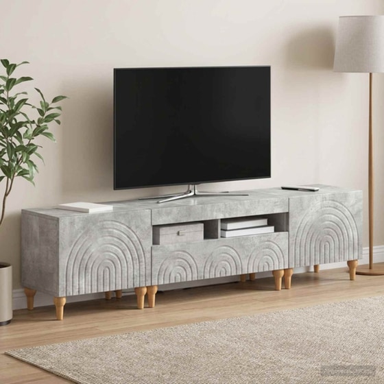 Έπιπλο Τηλεόρασης VidaXL με LED 3 τμχ 178 x 35 x 43 cm - Γκρι Σκυροδέματος image 2