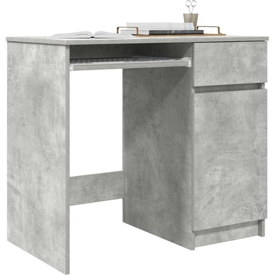 Γραφείο VidaXL από Επεξεργασμένο Ξύλο 86x49x76 cm - Γκρι Σκυροδέματος image 3