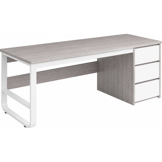 Γραφείο 24Mall 180x150x70cm Λευκό - Γκρι image 0