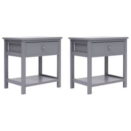 Κομοδίνο Vidaxl Από Ξύλο Παυλώνιας 2τμχ 40x29x42 cm - Γκρι