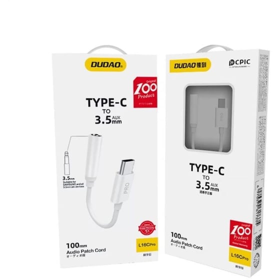 Αντάπτορας Dudao Converter USB-C σε Headphones 3.5 Jack Female - Λευκό image 1