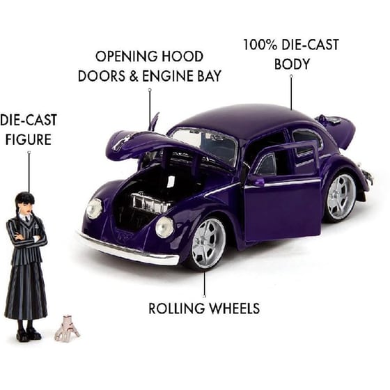 Αυτοκίνητο Jada Wednesday Volkswagen Beetle 1:24 image 3