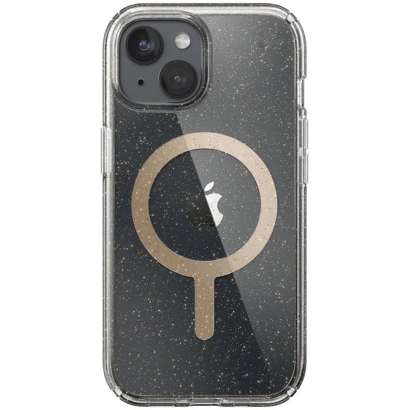 Θήκη Apple iPhone 15 - Speck Presidio Lux Glitter MagSafe - Clear/Gold Glitter