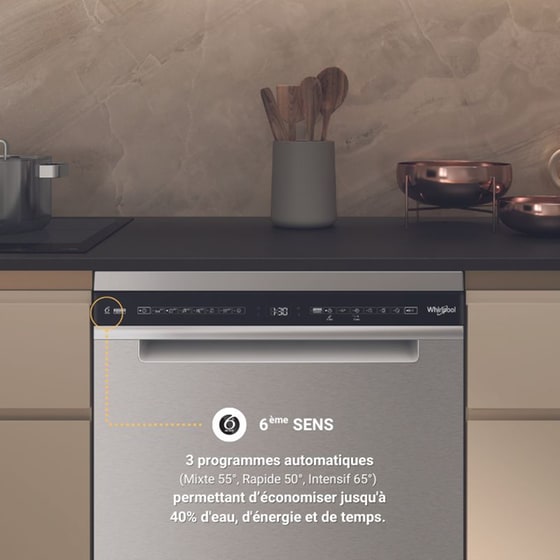 WHIRLPOOL W8F HS61X  για 15 Σερβίτσια Inox Πλυντήριο Πιάτων image 10