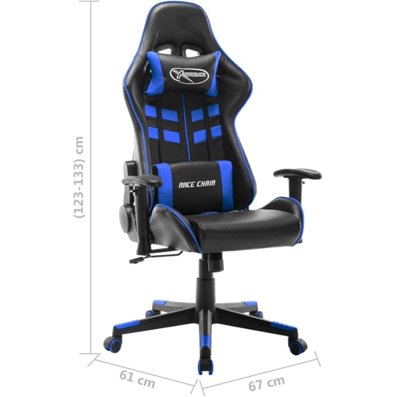 Καρέκλα Gaming VidaXL από Τεχνητό Δέρμα - Μαύρη/Μπλε image 7