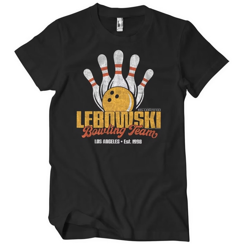 HYBRIS T-shirt Hybris The Big Lebowski Lebowski Bowling - Μαύρο