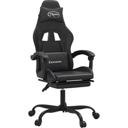 Καρέκλα Gaming VIDAXL 3143903 με Υποπόδιο από Τεχνητό Δέρμα - Μαύρη