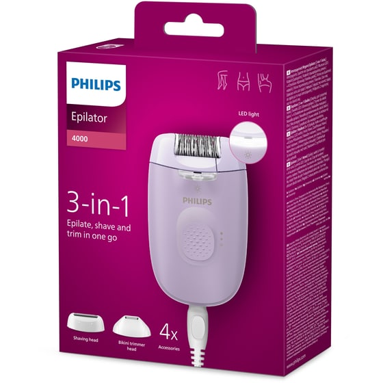 Αποτριχωτική Μηχανή Philips Series 4000  BRE257/00 Μωβ image 4