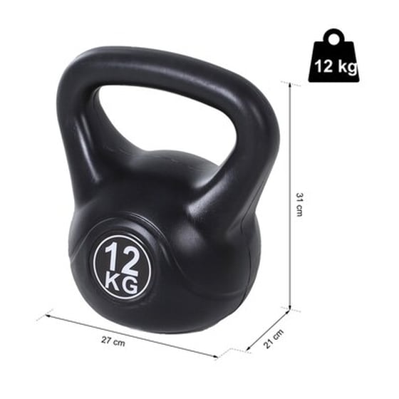 Kettlebell Homcom 12 kg από Άμμο Μαύρο image 2