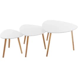Σετ Τραπεζάκια Σαλονιού Spitishop A-s Mileo 157052a από MDF 3 Τμχ - Λευκά
